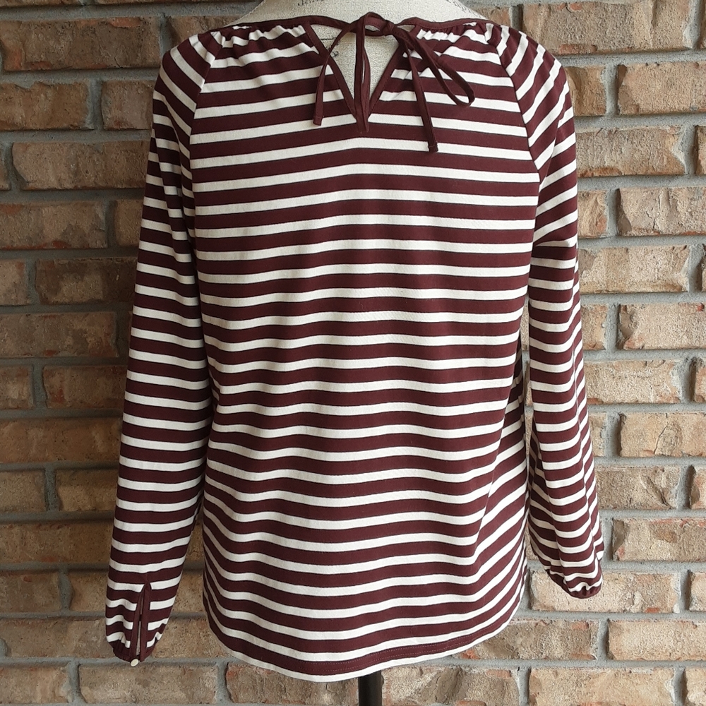 J. Crew long sleeve striped cotton blouse. - Picture 2 of 7